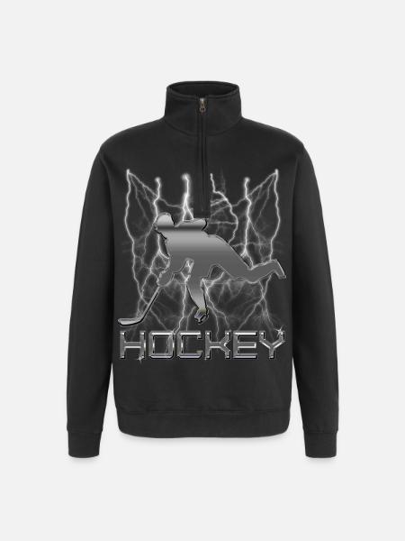 Hockey sur glace - Sweat à zip 1/4 - noir