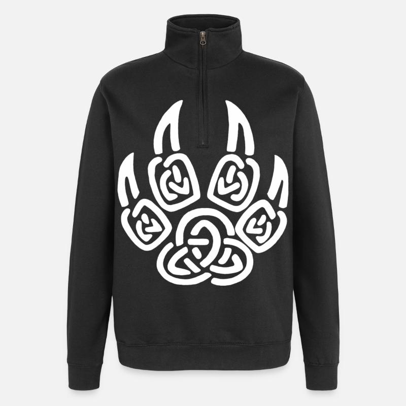 White viking wolf claws - Quarter-Zip Sweatshirt - black
