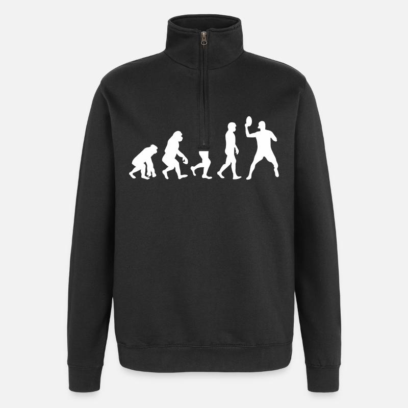 Disc golf evolution - Quarter-Zip Sweatshirt - black