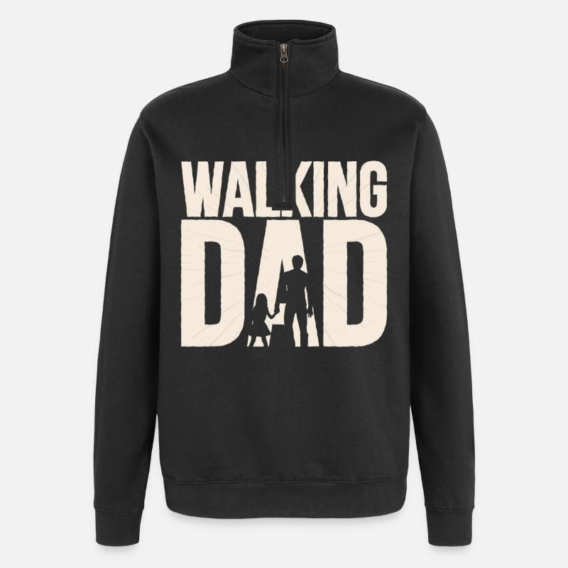 Der wandelnde Vater - Quarter-Zip-Sweatshirt - Schwarz