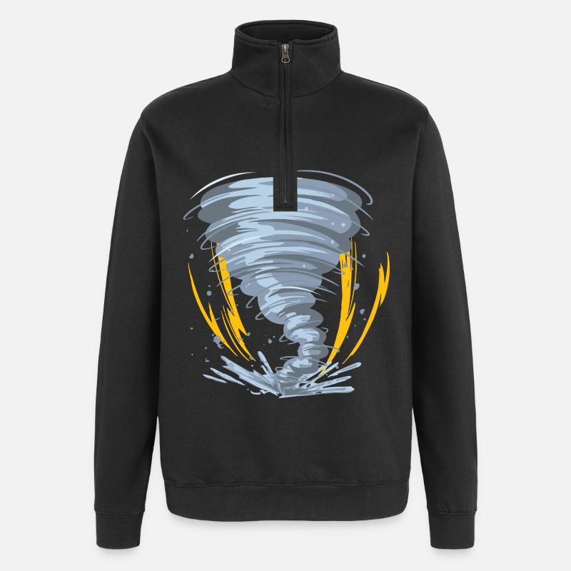 Tornade Hurricane Windsturm Idée cadeau - Sweat à zip 1/4 - noir