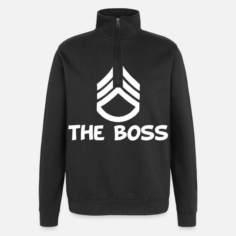 Der Chef (weiß) - Quarter-Zip-Sweatshirt - Schwarz