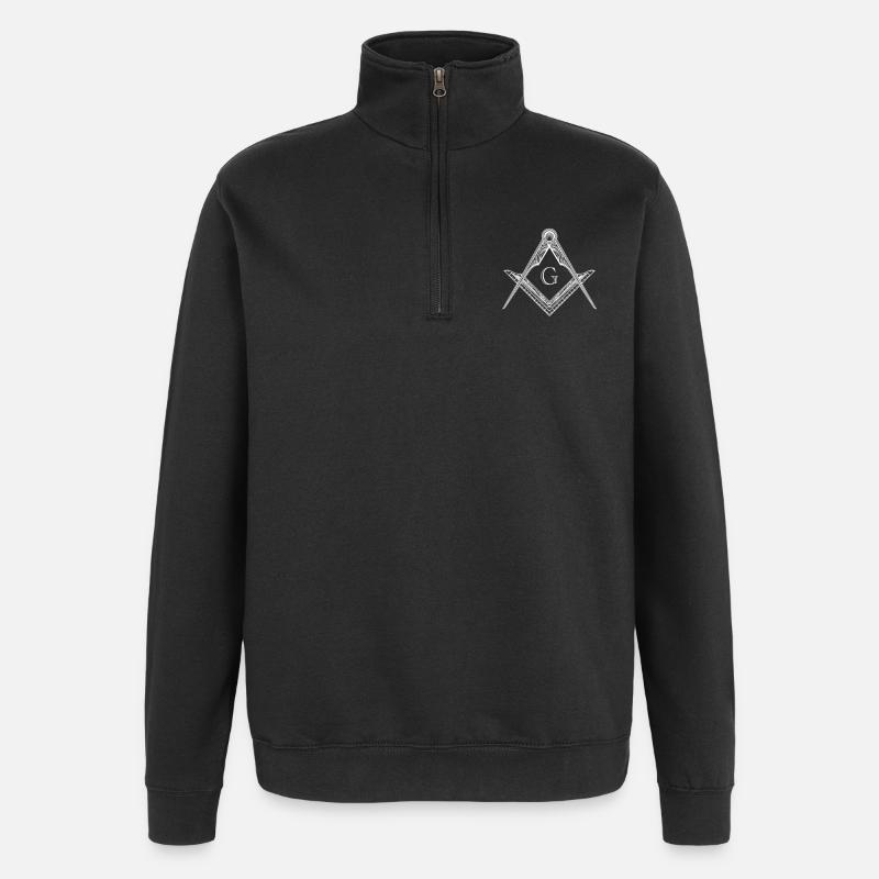 Masonic Symbol Angle & Circle Freemasonry - Quarter-Zip Sweatshirt - black