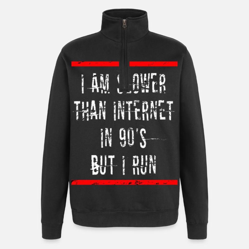 Slow Runner Running Run Gift - Quarter-Zip Sweatshirt - black