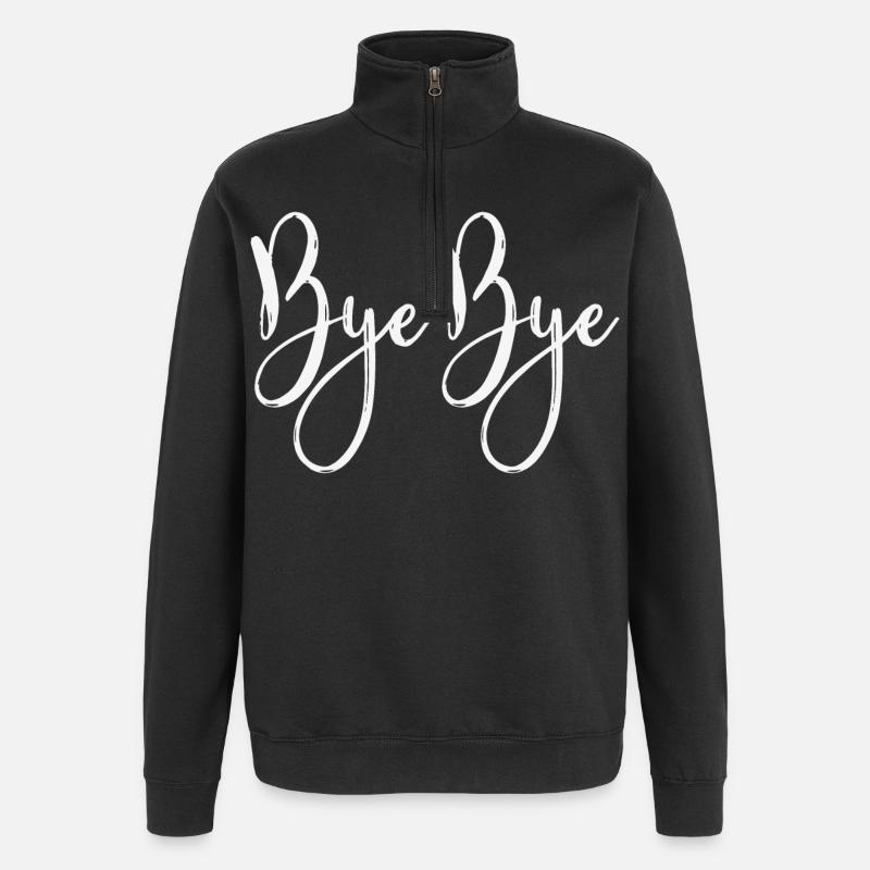 Bye bye - Sweat à zip 1/4 - noir
