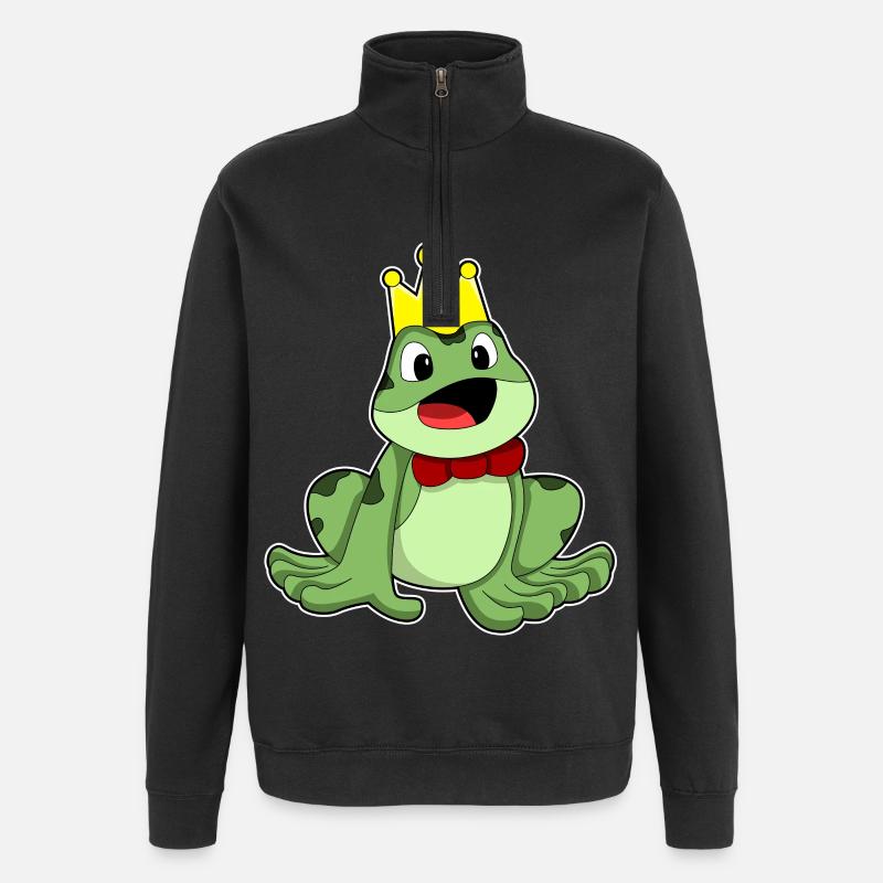 Frosch Krone - Quarter-Zip-Sweatshirt - Schwarz