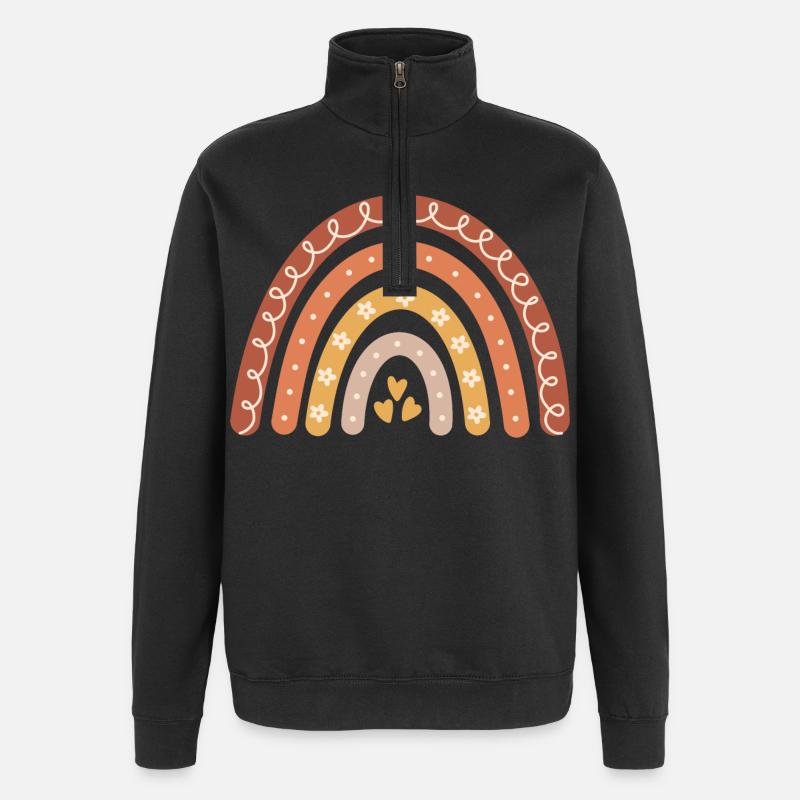Boho Rainbow - Quarter-Zip Sweatshirt - black