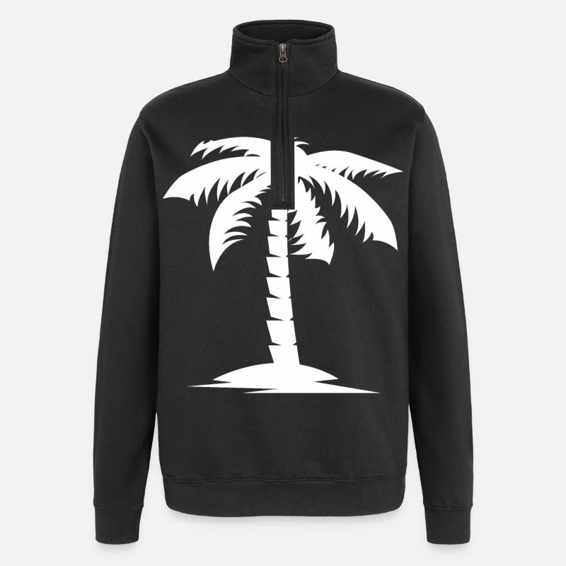 palmier nature vacances icône Logo - Sweat à zip 1/4 - noir