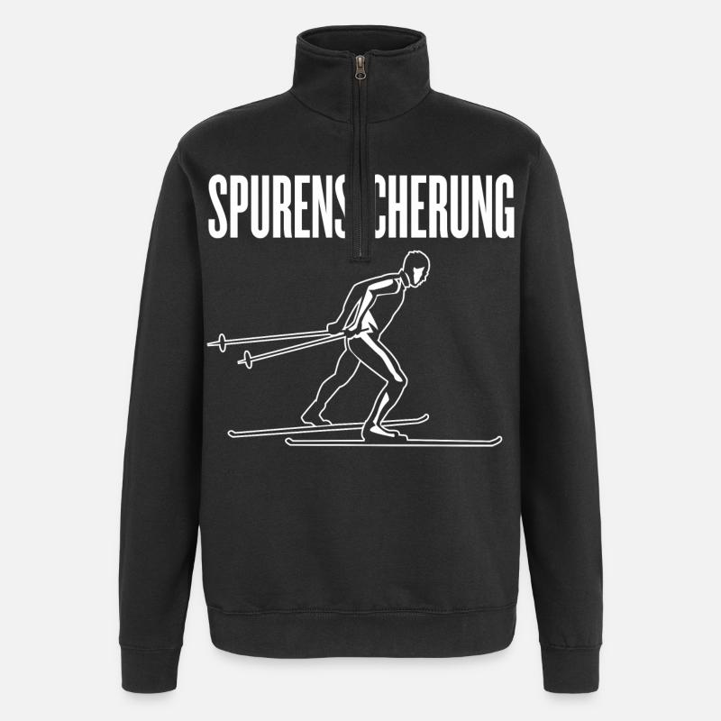 Langlauf Langläufer Langlaufen Spurensicherung - Quarter-Zip-Sweatshirt - Schwarz