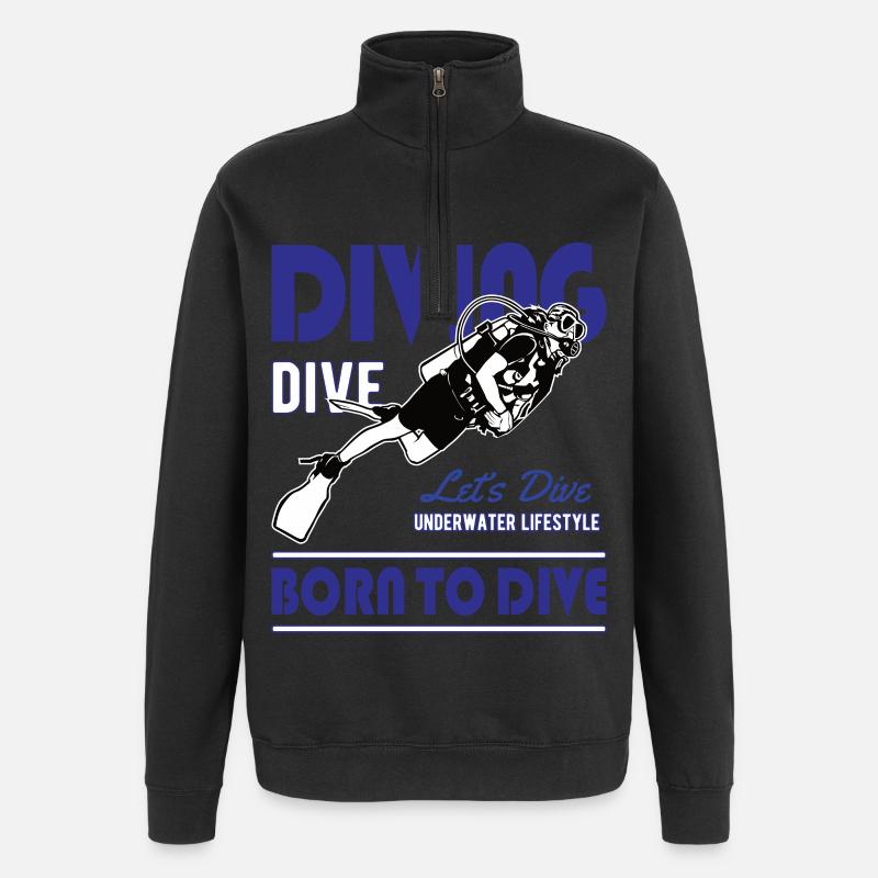 Plongée Plongée Plongeuse Plongeuse Underwater - Sweat à zip 1/4 - noir