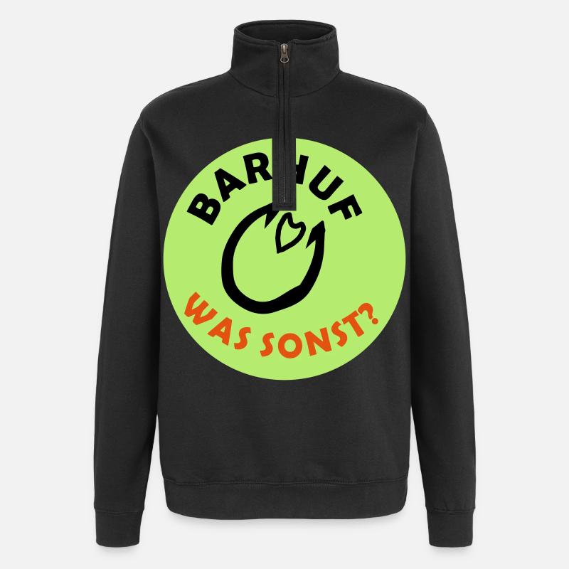 Barhuf Statement Hufe Pferd - Quarter-Zip-Sweatshirt - Schwarz