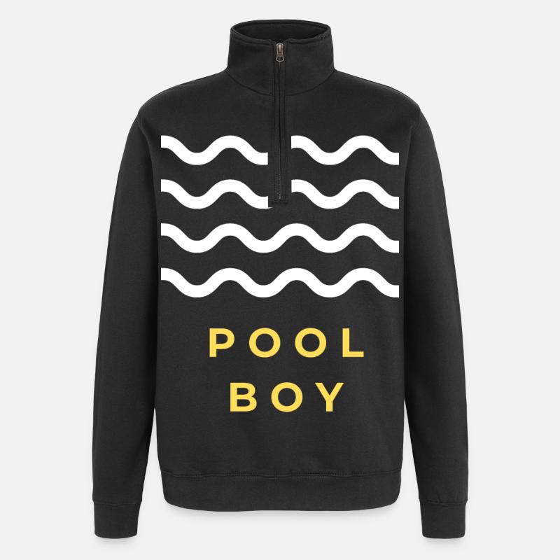 Pool Boy Geschenk - Quarter-Zip-Sweatshirt - Schwarz