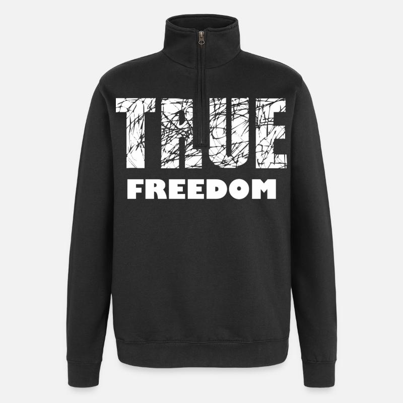 Liberté et paix - Sweat à zip 1/4 - noir