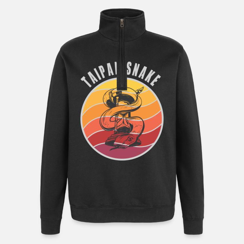 Taipan Slanger Design / Gave Idé - Sweatshirt med 1/4 lynlås - sort