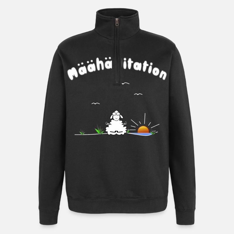 Meditation - Quarter-Zip-Sweatshirt - Schwarz