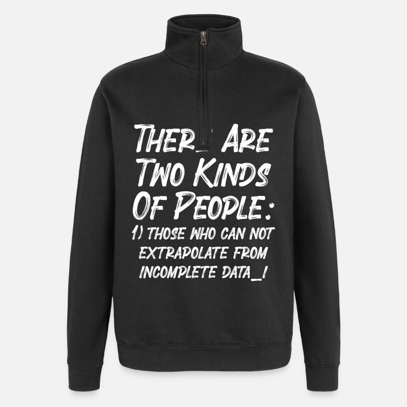 Incomplete Data Funny Science Nerd - Quarter-Zip Sweatshirt - black