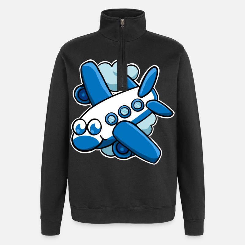 airplane - Quarter-Zip Sweatshirt - black