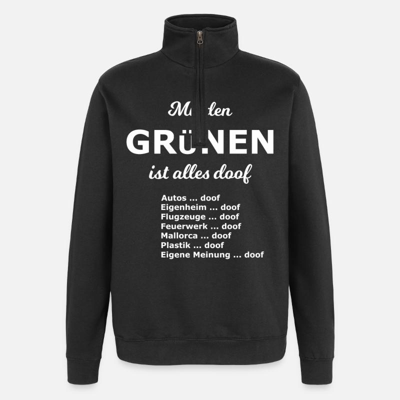 Doofe Partei - Quarter-Zip-Sweatshirt - Schwarz