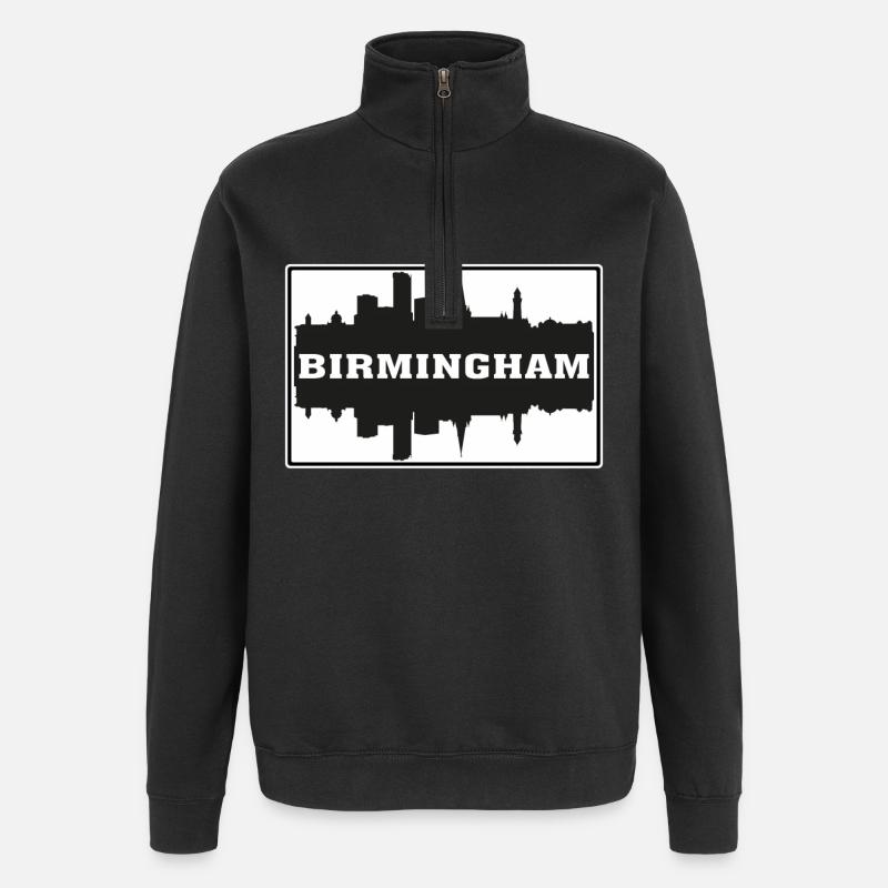 Birmingham Angleterre Voyage Souvenir Skyline Silhoue - Sweat à zip 1/4 - noir