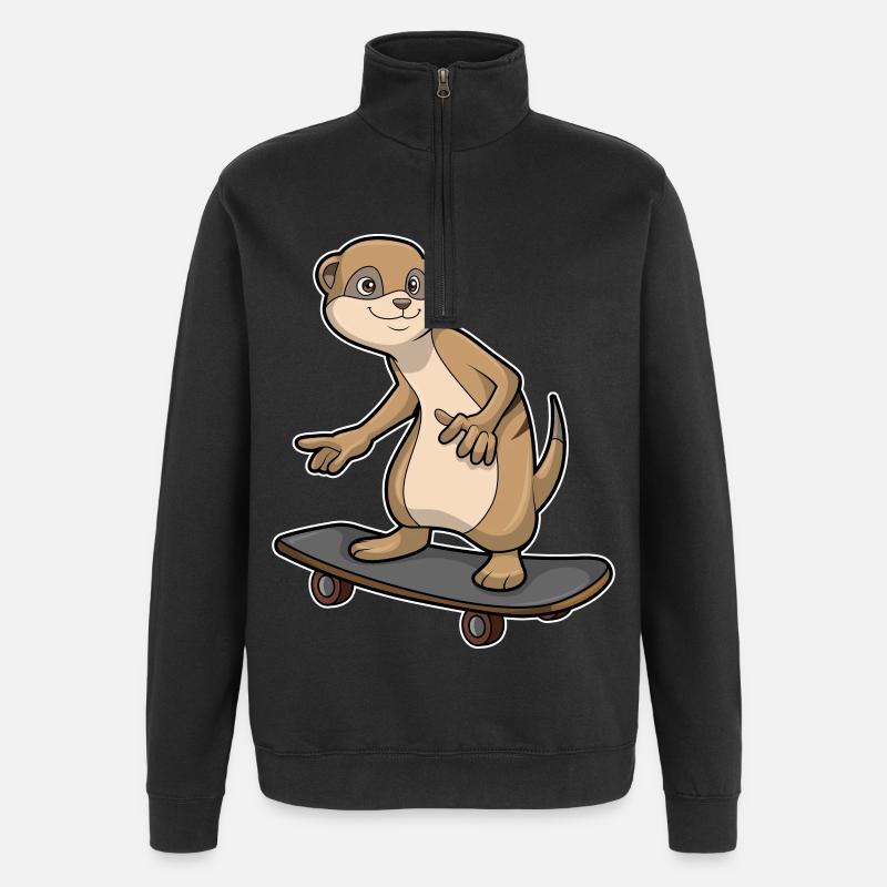 Suricate Skater Skateboard - Sweat à zip 1/4 - noir