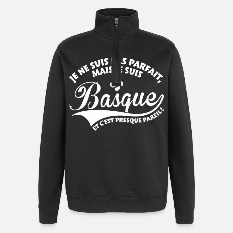 Parfait Basque - Sweat à zip 1/4 - noir