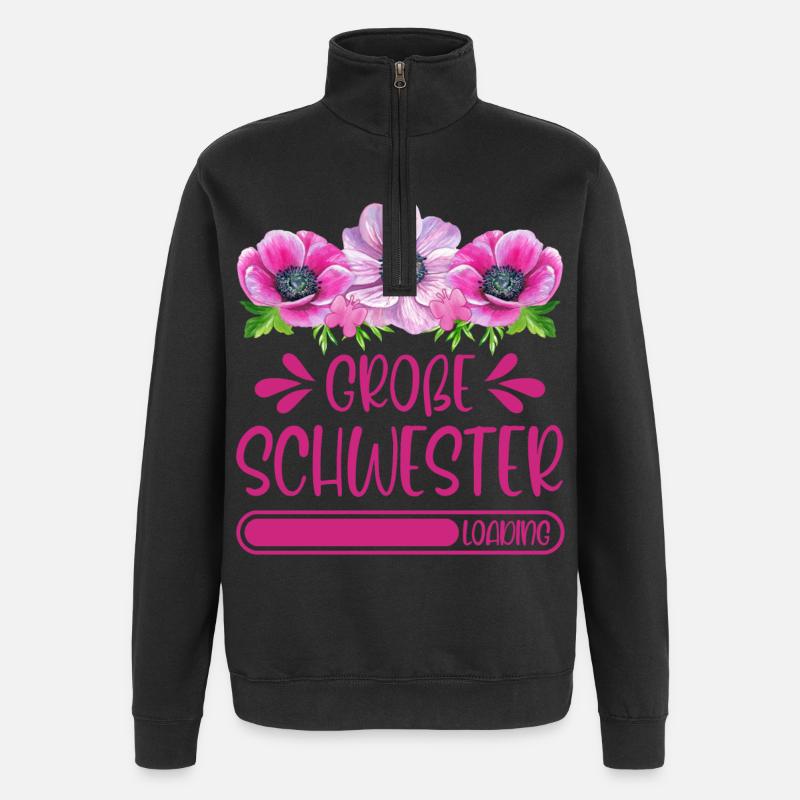 Große Schwester Loading - Quarter-Zip-Sweatshirt - Schwarz