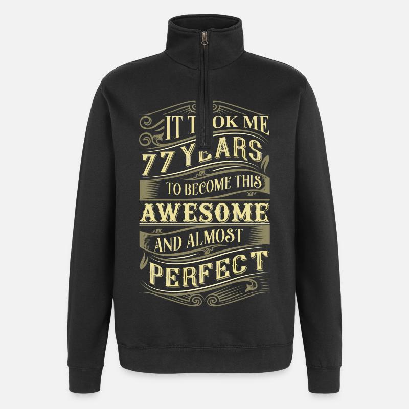 77e anniversaire - Sweat à zip 1/4 - noir
