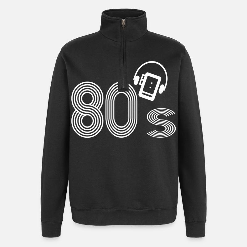 80s - Quarter-Zip Sweatshirt - black