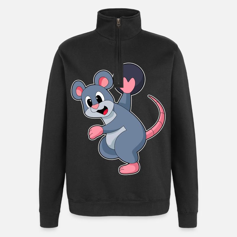 Ratte Bowling Bowlingkugel - Quarter-Zip-Sweatshirt - Schwarz