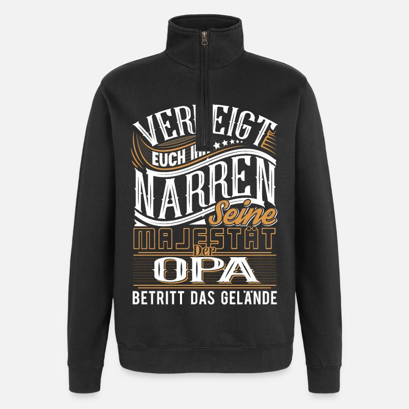 Opa - Quarter-Zip-Sweatshirt - Schwarz