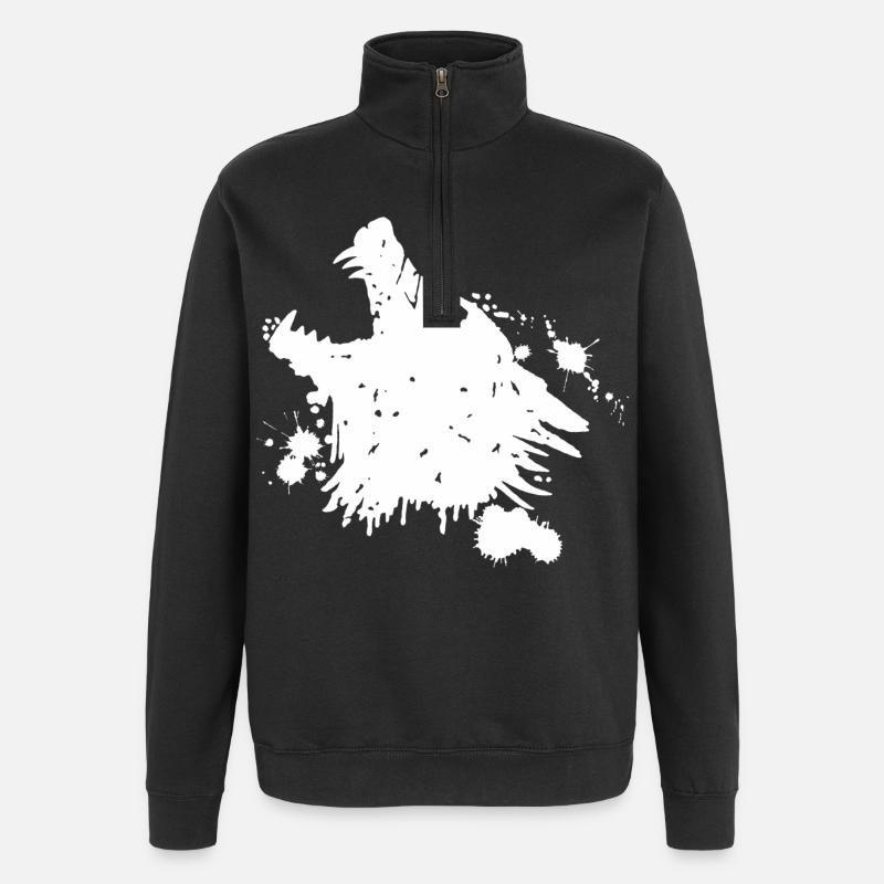 Howling white wolf - Quarter-Zip Sweatshirt - black