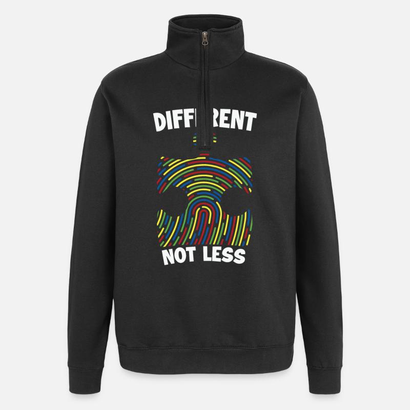 Diffirent nicht weniger Autismus Awarenss Dna - Quarter-Zip-Sweatshirt - Schwarz