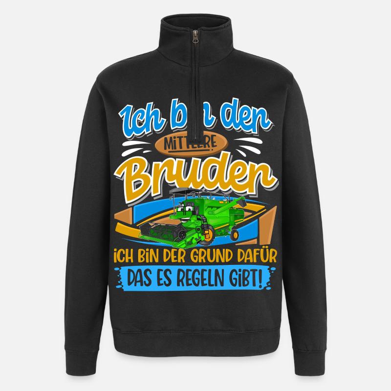 Mähdrescher Mittlerer Bruder - Quarter-Zip-Sweatshirt - Schwarz