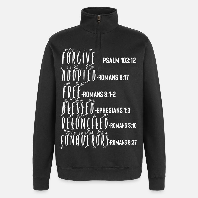 Heiliger Geist Bibelvers - Quarter-Zip-Sweatshirt - Schwarz