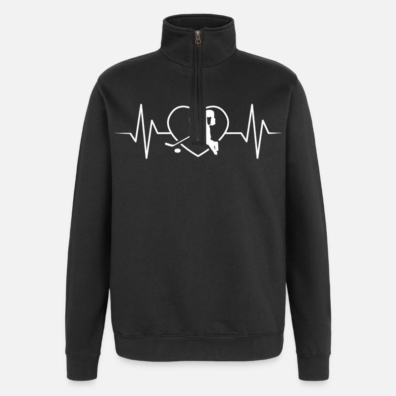 Eishockey - Quarter-Zip-Sweatshirt - Schwarz