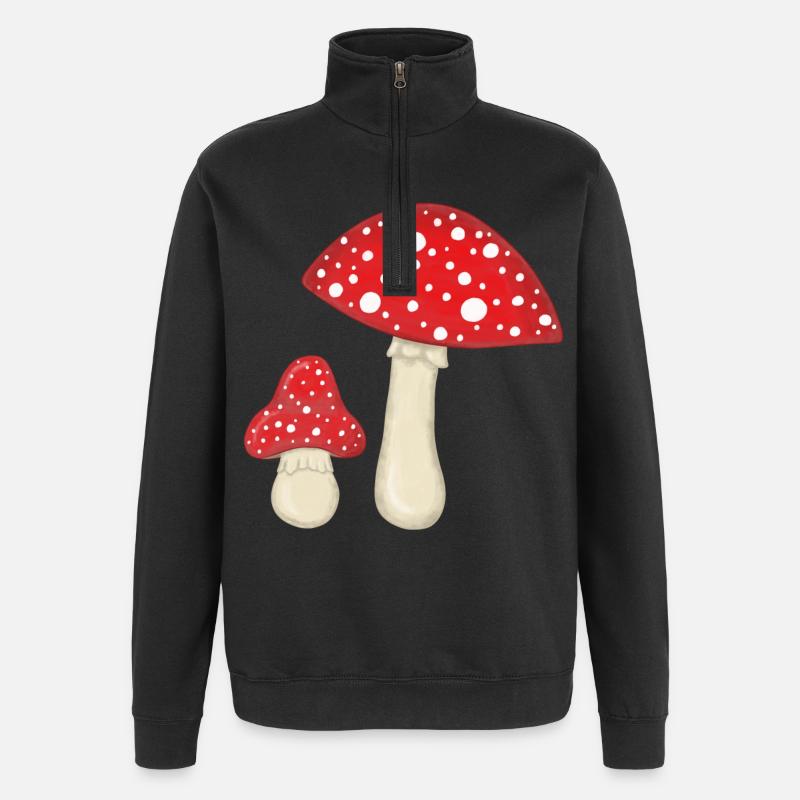 Fly agarics - Quarter-Zip Sweatshirt - black