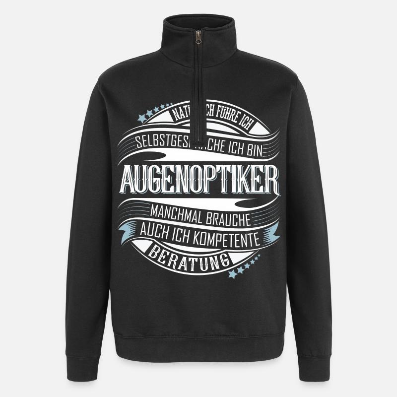 Augenoptiker - Quarter-Zip-Sweatshirt - Schwarz