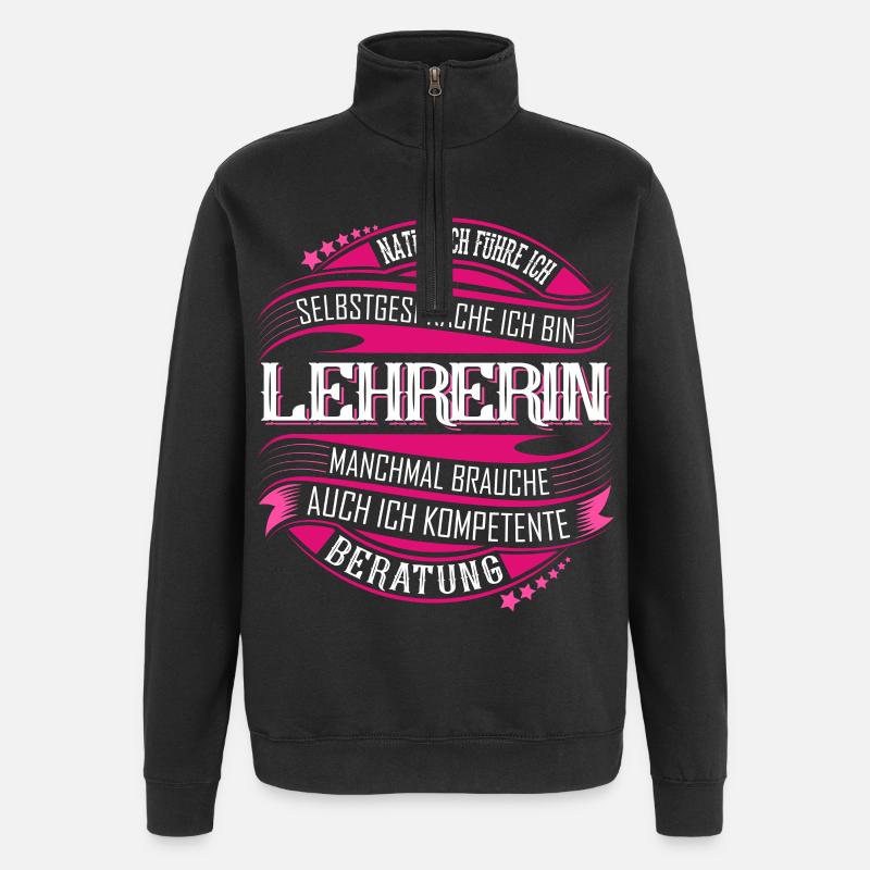 Lehrerin - Quarter-Zip-Sweatshirt - Schwarz