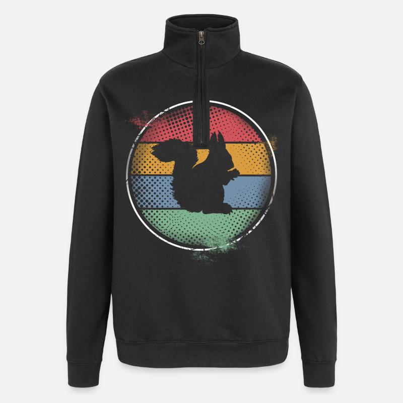 Écureuil - Sweat à zip 1/4 - noir