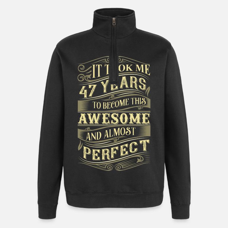 47e anniversaire - Sweat à zip 1/4 - noir