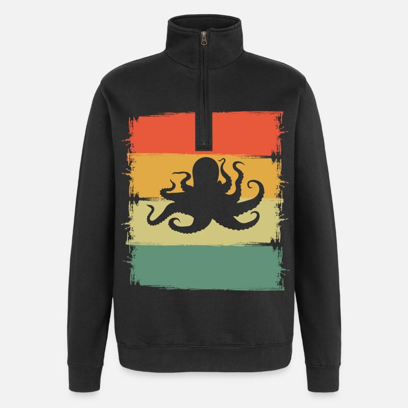 Octopus Octopus Octopus Octopus - Quarter-Zip Sweatshirt - black