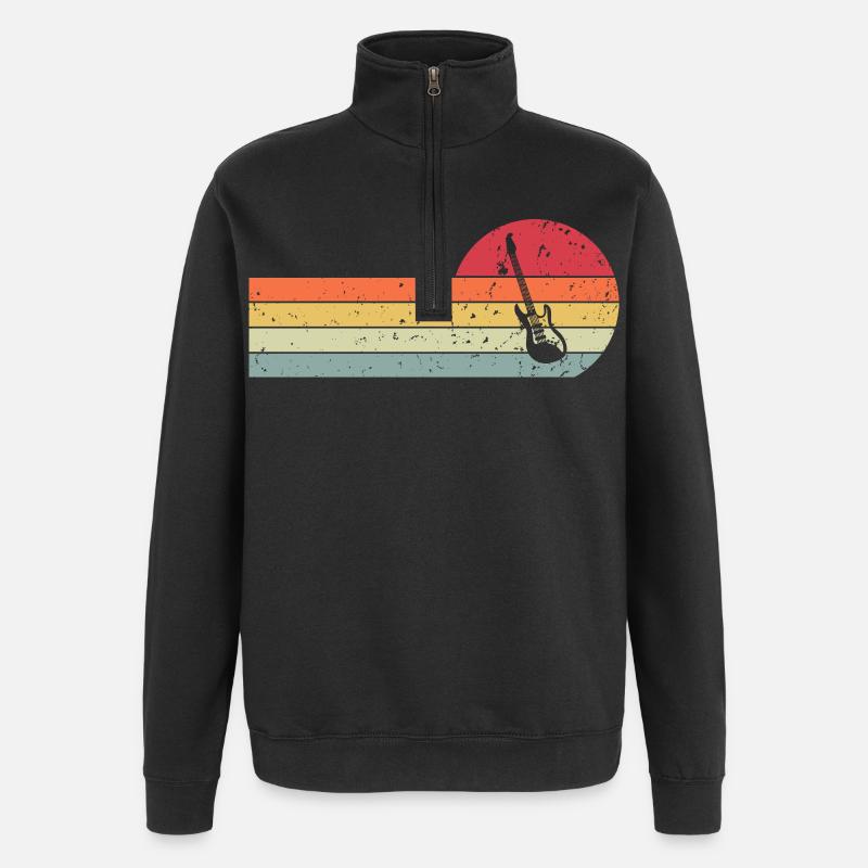 Gitarre - Quarter-Zip-Sweatshirt - Schwarz