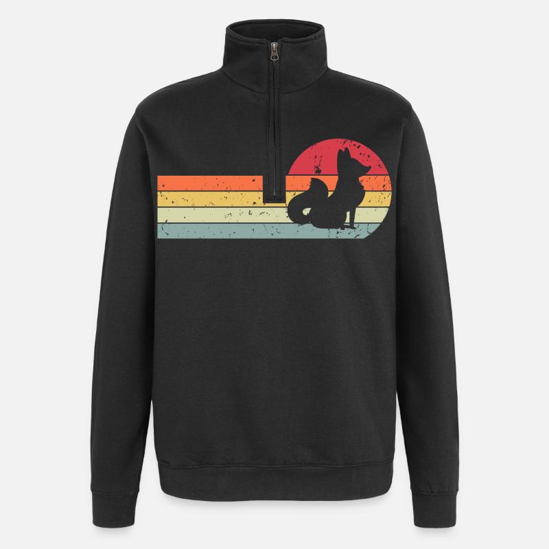 Fuchs - Quarter-Zip-Sweatshirt - Schwarz