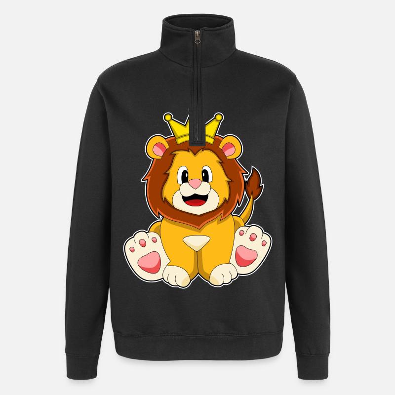 Löwe Krone - Quarter-Zip-Sweatshirt - Schwarz
