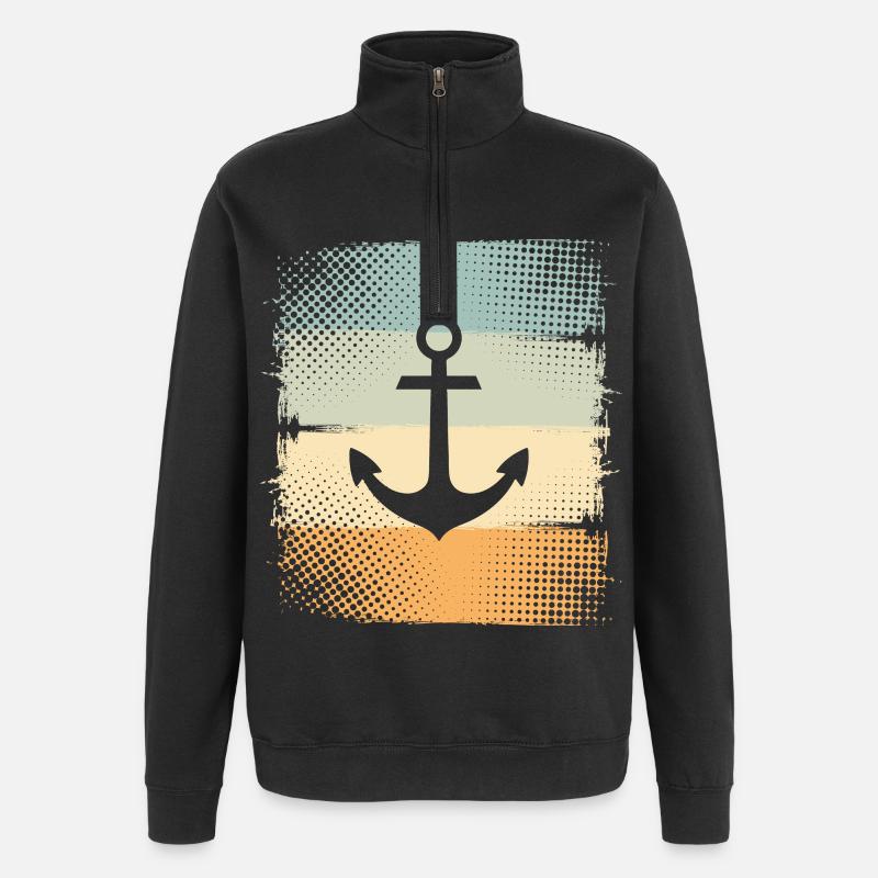 Anker - Quarter-Zip-Sweatshirt - Schwarz