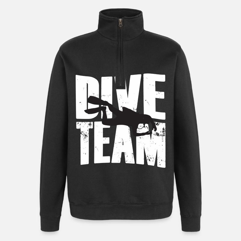 Équipe de plongée Diver Silhouette - Sweat à zip 1/4 - noir