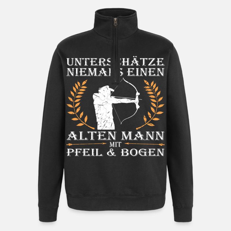 Bogenschießen, Bogensport, Bogenschütze, Archery - Quarter-Zip-Sweatshirt - Schwarz