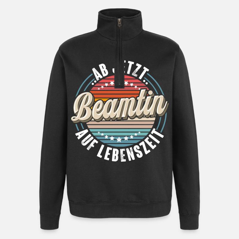 Beamtin - Quarter-Zip-Sweatshirt - Schwarz