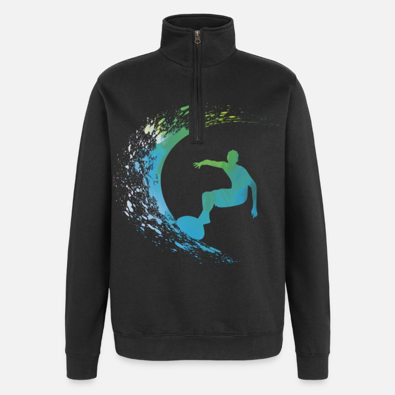 Surf Surfer - Quarter-Zip-Sweatshirt - Schwarz