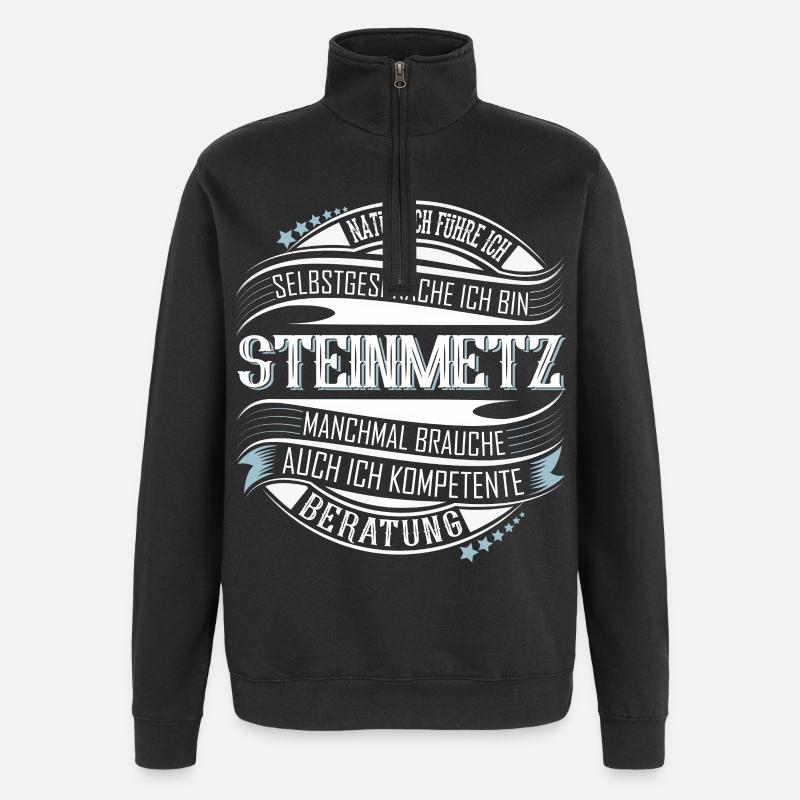 Steinmetz - Quarter-Zip-Sweatshirt - Schwarz